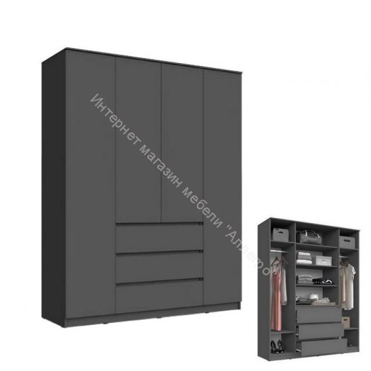 Шкаф 1600 Челси Графит, Графит