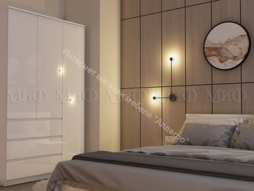 Шкаф 1200 Челси Белый глянец холодный, Белый