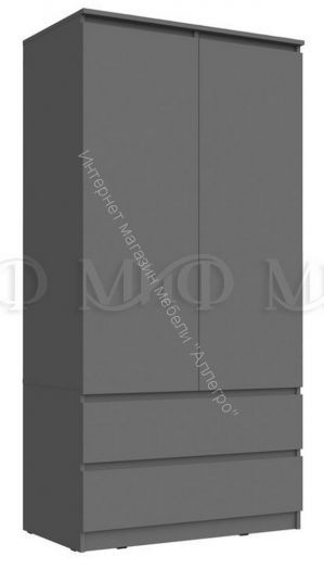 Шкаф двухстворчатый комбинированный "Челси" Графит