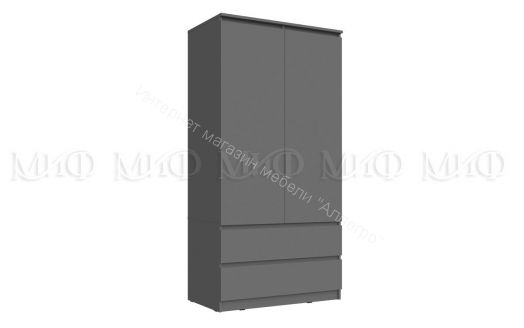 Шкаф двухстворчатый комбинированный "Челси" Графит