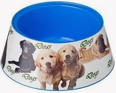 Миска для собак пластиковая"Dogs" 1,2л/16 см