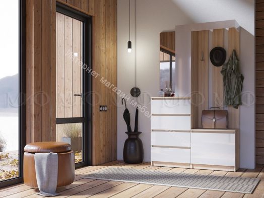 Прихожая Челси Белый глянец холодный, Белый