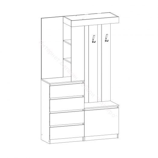 Прихожая Челси Белый глянец холодный, Белый