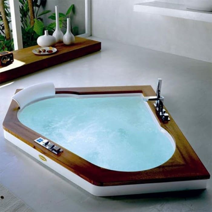 Изображение Гидромассажная угловая ванна Jacuzzi Aura Corner Wood 140x140