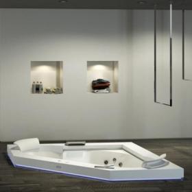 Угловая ванна Jacuzzi Aura Corner 160 Stone с гидромассажем 160x160 ФОТО