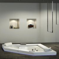 Угловая ванна Jacuzzi Aura Corner 160 Stone с гидромассажем 160x160 схема 3