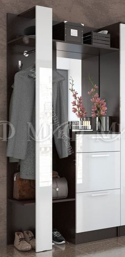 Прихожая Мартина 1,5 м Белый глянец/Венге