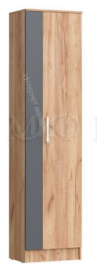 Шкаф платяной Мартина Графит/Дуб Крафт