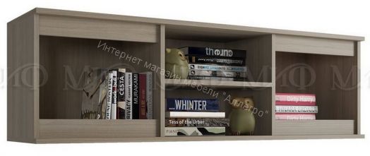 Полка открытая (Антресоль) Челси Белый глянец холодный, Дуб Сонома