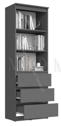 Стеллаж Челси Белый глянец холодный, Дуб Сонома