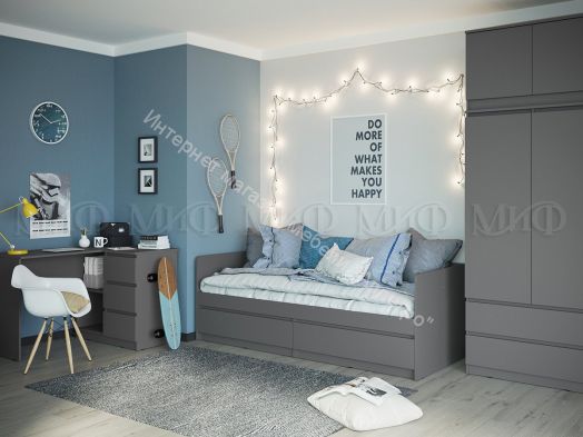 Кровать Челси 800х2000 мм Графит