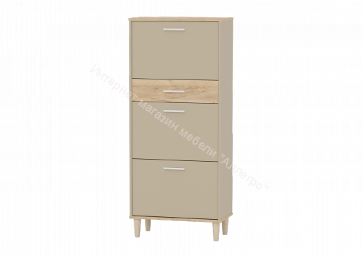 Тумба для обуви № 2 "ГрандКволити" (Дуб крафт золотой/Капучинно)