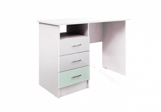 Стол письменный Вега Алфавит Мята, Белый