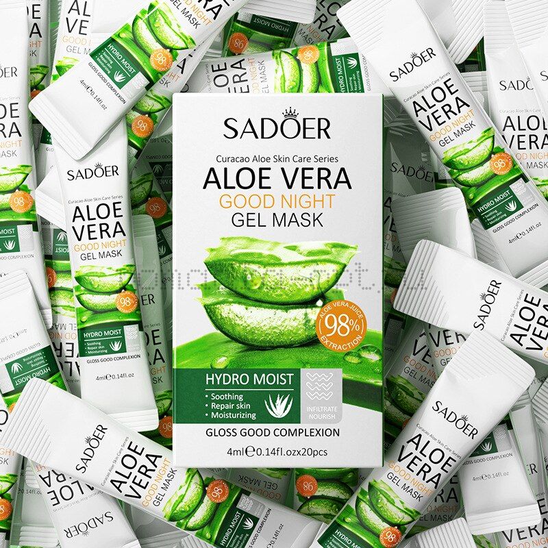 SADOER ALOE VERA МАСКА ДЛЯ ЛИЦА НОЧНАЯ ГЕЛЕВАЯ АЛОЭ ВЕРА  1 шт