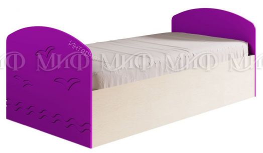 Кровать "Юниор-2" 2,0*0,8 м Салатовый металлик, Дуб беленый