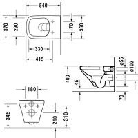 размеры чаши Duravit Durastyle 45510900A1