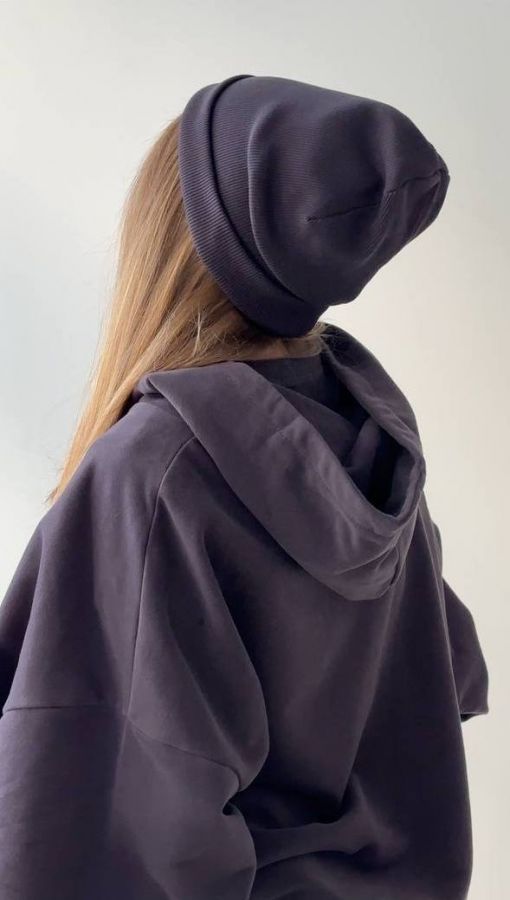 Шапка бини графит