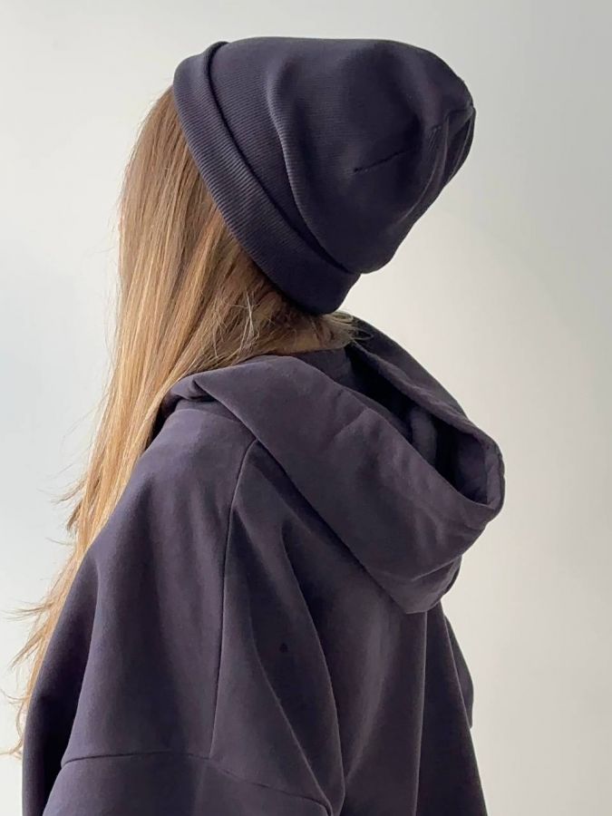 Шапка бини графит