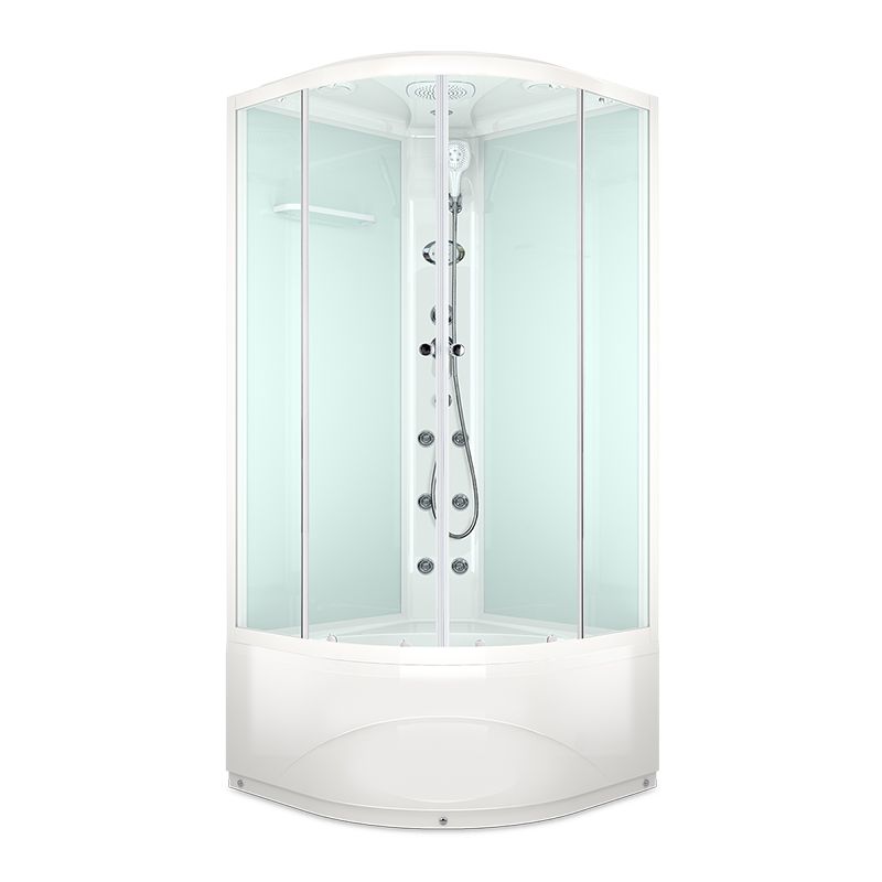 Душевая кабина MELODIA CLASSICA 90х90х218мм высокий поддон, белые стенки, MB01011