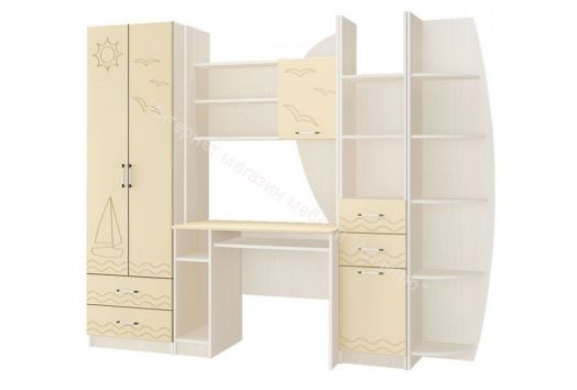 Стенка "Юниор-2" Ваниль, Дуб беленый