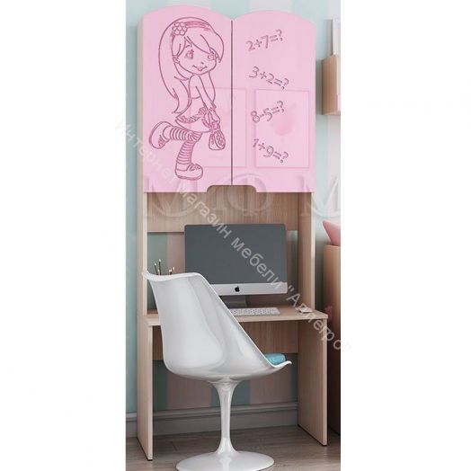 Детская "Юниор-3" Мульт Розовый металлик, Дуб Беленый