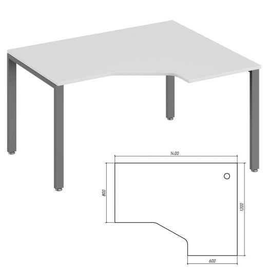 Trend Metal Эргономичный стол правый 1400x1200x750 мм