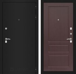 Дверь Входная Лабиринт CLASSIC шагрень черная 03 Орех премиум, металлическая