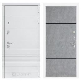 Дверь входная Лабиринт Трендо 25 Бетон светлый, черные вставки