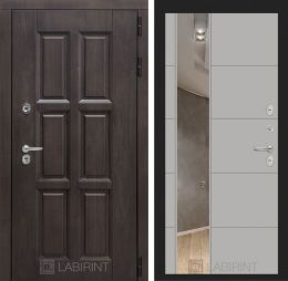 Входная дверь Лабиринт ЛОНДОН ТЕРМО с зеркалом 19 Грей софт