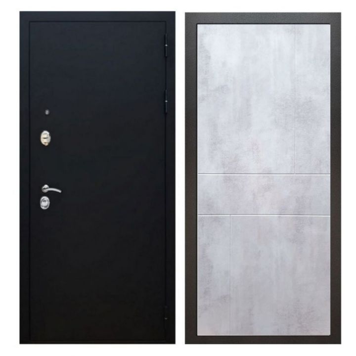 Дверь входная металлическая Great Doors X5 Черный муар ФЛ-290 Бетон Светлый