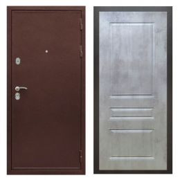 Дверь входная металлическая Great Doors Х5 Антик Медь ФЛ-243 Бетон Светлый