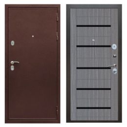 Дверь входная металлическая Great Doors Х5 Антик Медь Царга СБ-14 Лиственница Серая Темный Лакобель