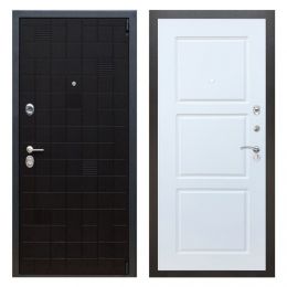 Дверь входная металлическая Great Doors Х12 Тетрис Ясень Черный ФЛ-3 Белый Софт