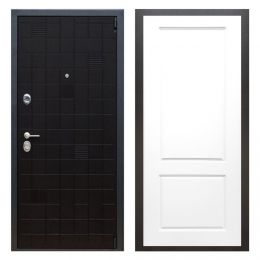 Дверь входная металлическая Great Doors Х12 Тетрис Ясень Черный ФЛ-117 Белый Софт