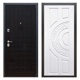 Дверь входная металлическая Great Doors Х12 Тетрис Ясень Черный ФЛ-232 Белый Софт