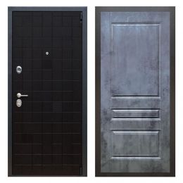 Дверь входная металлическая Great Doors Х12 Тетрис Ясень Черный ФЛ-243 Бетон Темный
