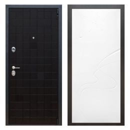 Дверь входная металлическая Great Doors Х12 Тетрис Ясень Черный ФЛ-258 Белый Софт