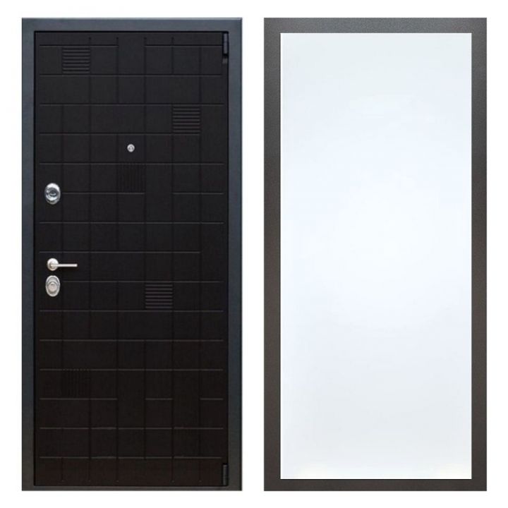 Дверь входная металлическая Great Doors Х12 Тетрис Ясень Черный ФЛ-Гладкая Белый Софт