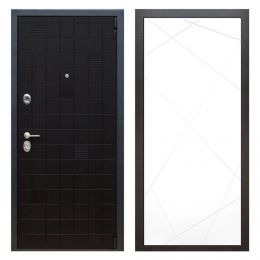 Дверь входная металлическая Great Doors Х12 Тетрис Ясень Черный ФЛ-291 Белый Софт