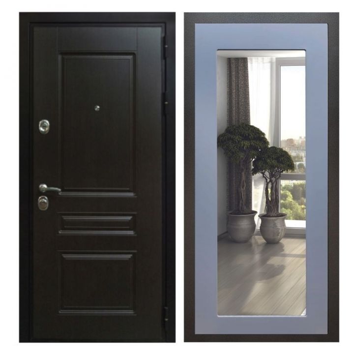 Дверь входная Great Doors Х Премиум Венге Зеркало 18 Силк Титан
