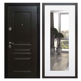 Дверь входная Great Doors Х Премиум Венге Зеркало 18 Белый Софт