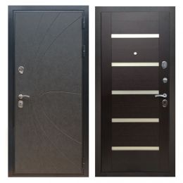 Дверь входная Great Doors X248 Штукатурка Графит Царга СБ-14 Венге Белый Лакобель