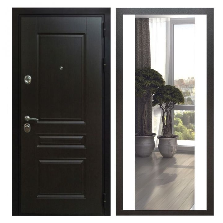 Дверь входная Great Doors Х Премиум Венге Зеркало Макси Белый Софт