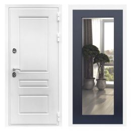 Дверь входная Great Doors Х Премиум Белая Шагрень Зеркало 18 Венге