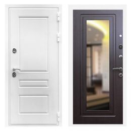 Дверь входная Great Doors Х Премиум Белая Шагрень Зеркало Мини ФЛЗ-120 Венге