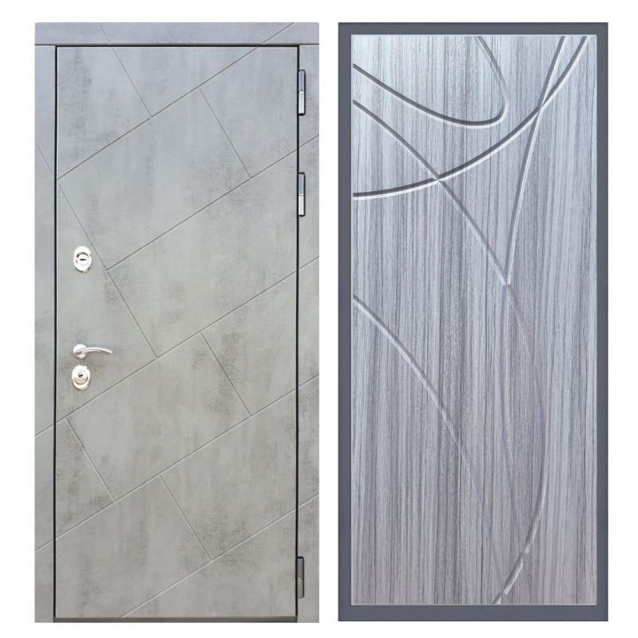 Дверь входная Great Doors Х22 Бетон Темный ФЛ-247 Сандал Серый
