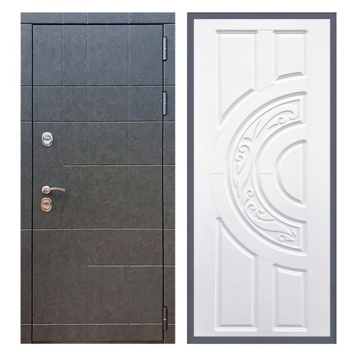 Дверь входная Great Doors Х21 Штукатурка Графит ФЛ-232 Белый Софт