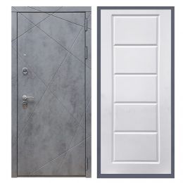 Дверь входная Great Doors Х13 Бетон Темный ФЛ-39 Белый Софт