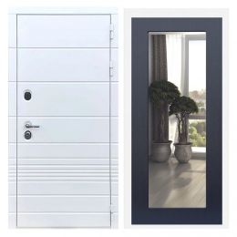Дверь входная Great Doors X-TR Белый Софт Зеркало 18 Венге