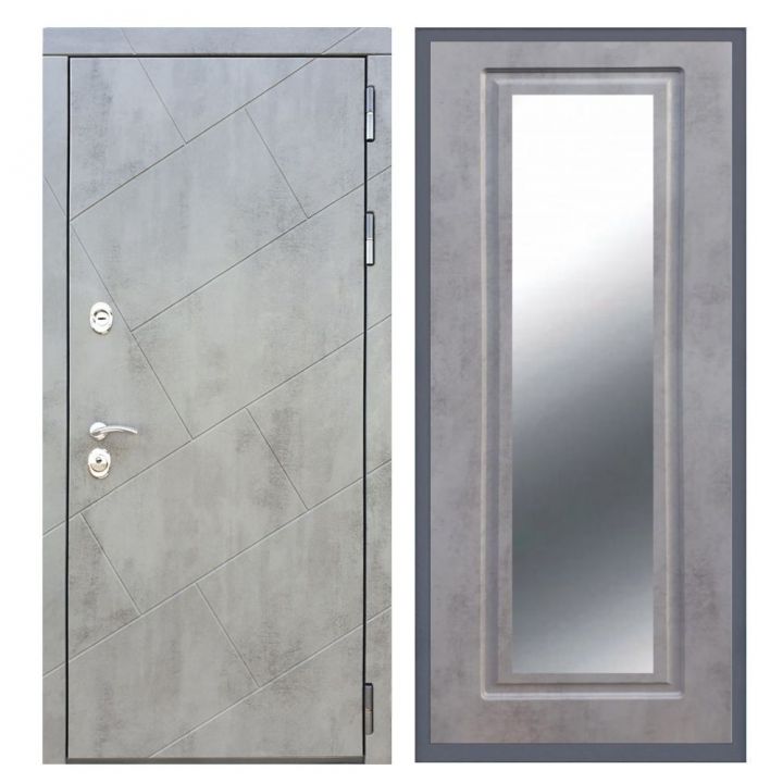 Дверь входная Great Doors Х22 Бетон Темный Зеркало Мини ФЛЗ-120 Бетон Темный
